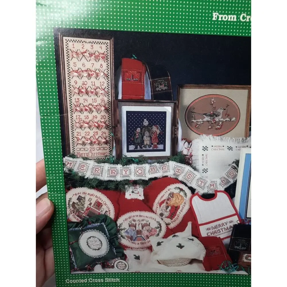 1988 Cross My Heart Cross Stitch Pattern Leaflet Merry Christmas 23 Charts